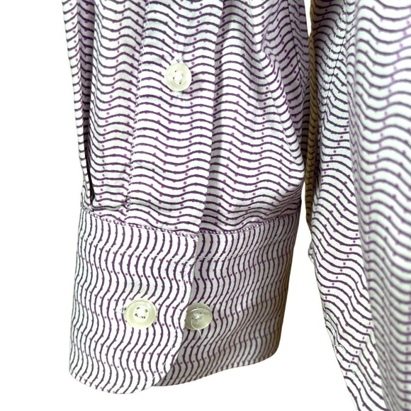 Tattersall Soho Men’s Dress Shirt With Purple Stripes & Dots Med or Large ? - Picture 8 of 10